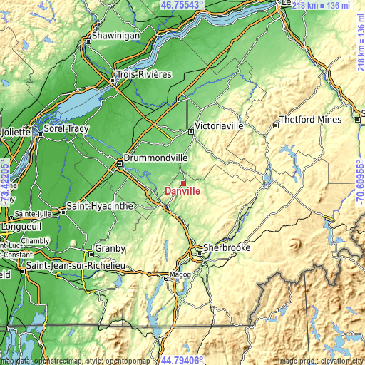 Topographic map of Danville