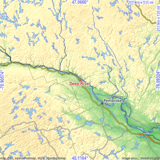 Topographic map of Deep River