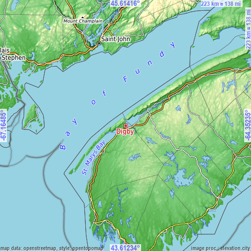 Topographic map of Digby