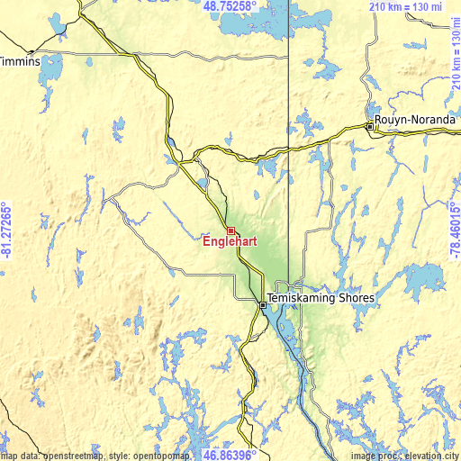 Topographic map of Englehart