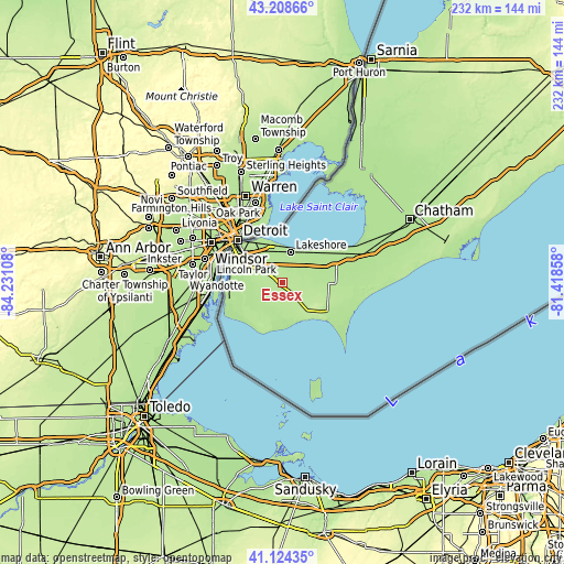 Topographic map of Essex