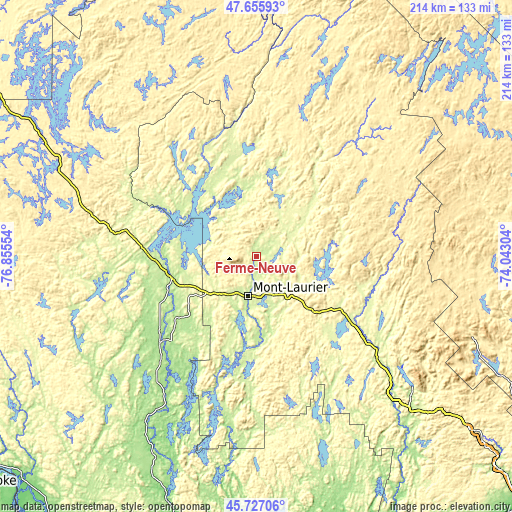 Topographic map of Ferme-Neuve