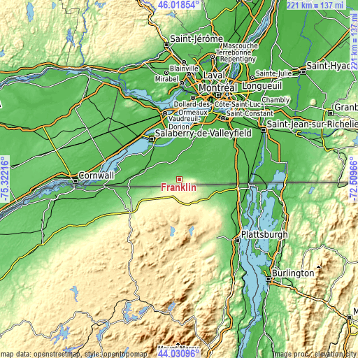 Topographic map of Franklin