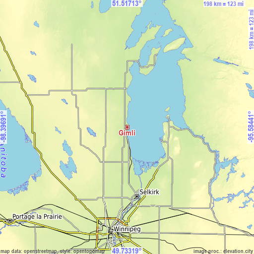 Topographic map of Gimli