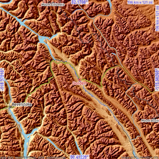 Topographic map of Golden