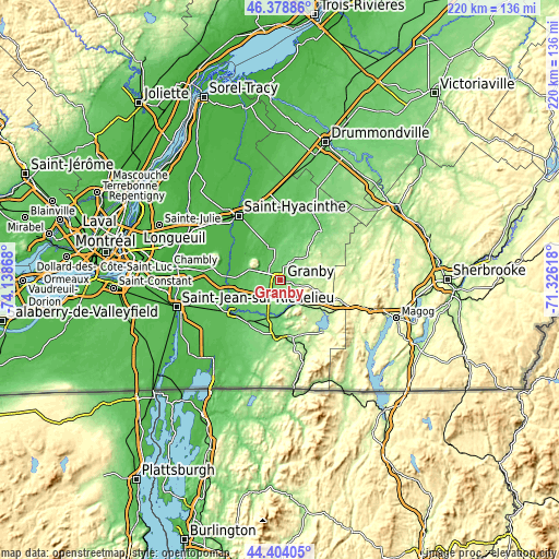 Topographic map of Granby
