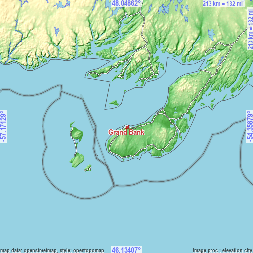 Topographic map of Grand Bank