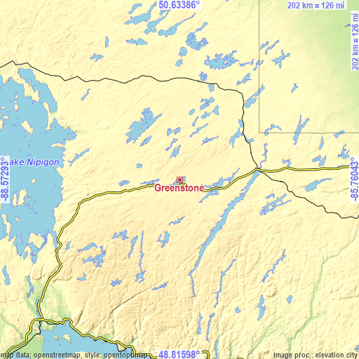 Topographic map of Greenstone