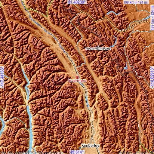Topographic map of Invermere