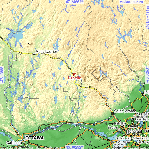 Topographic map of Labelle