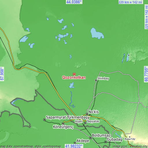 Topographic map of Qozonketkan