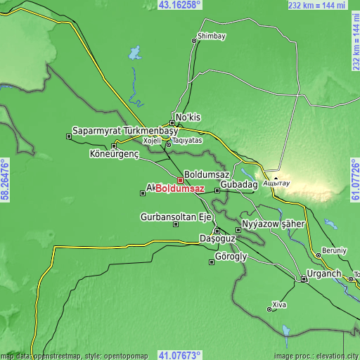 Topographic map of Boldumsaz