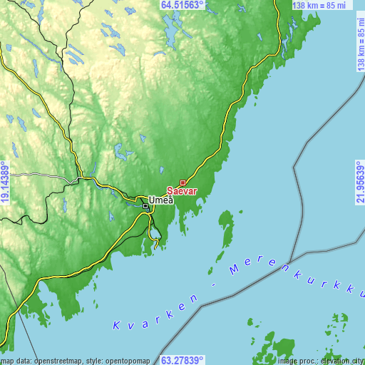 Topographic map of Sävar