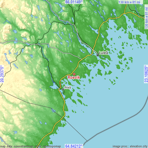 Topographic map of Rosvik