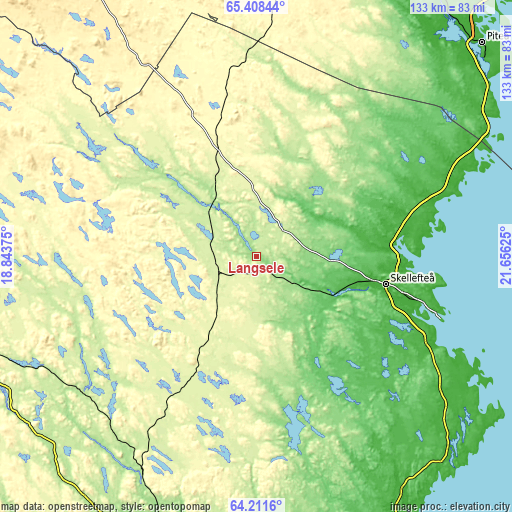 Topographic map of Långsele