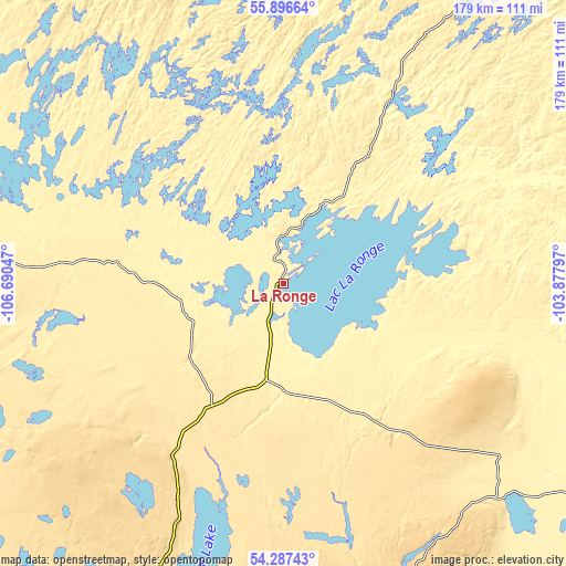 Topographic map of La Ronge