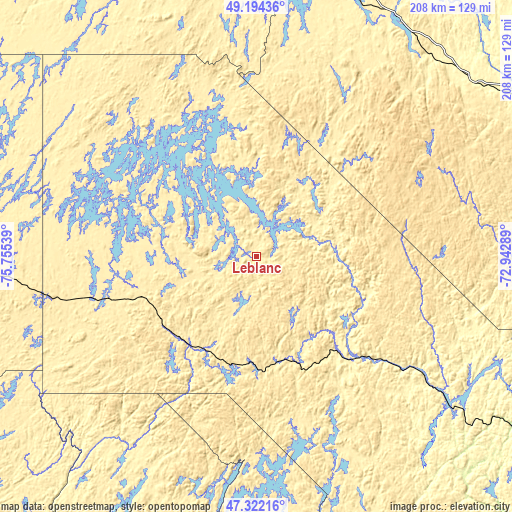 Topographic map of Leblanc