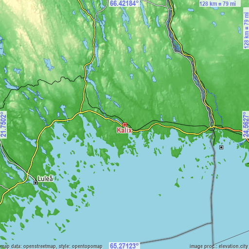 Topographic map of Kalix