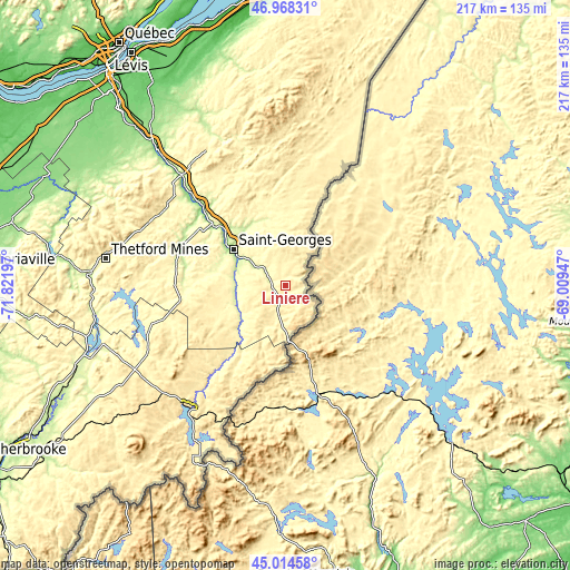 Topographic map of Linière