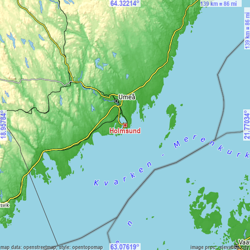 Topographic map of Holmsund