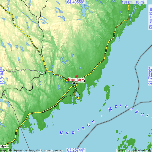 Topographic map of Ersmark