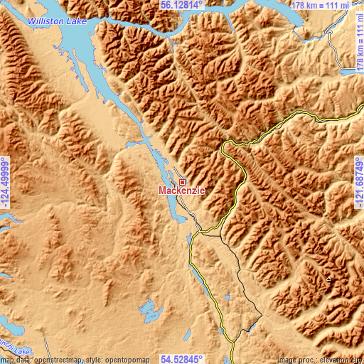 Topographic map of Mackenzie