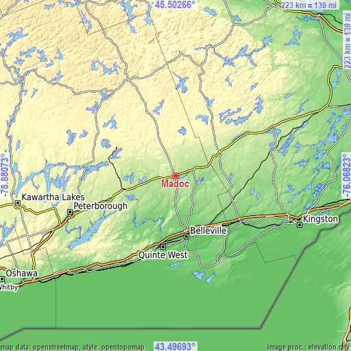 Topographic map of Madoc