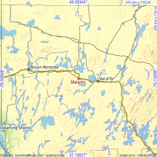 Topographic map of Malartic