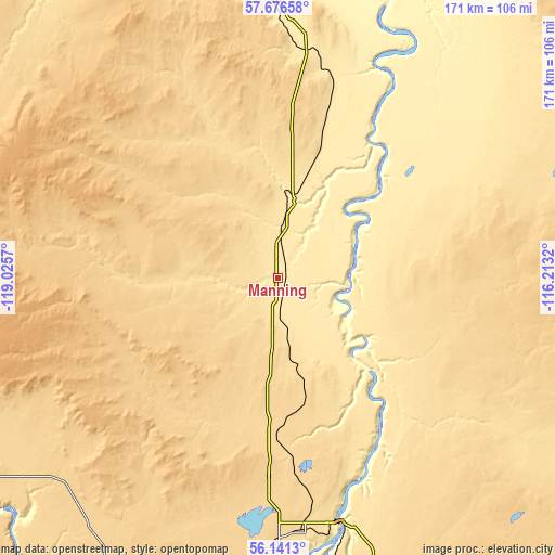Topographic map of Manning