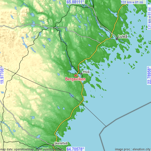 Topographic map of Bergsviken