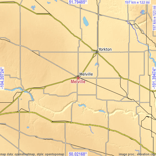 Topographic map of Melville