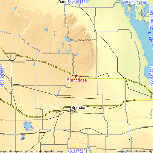 Topographic map of Minnedosa