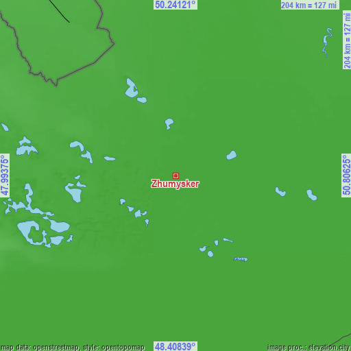 Topographic map of Zhumysker