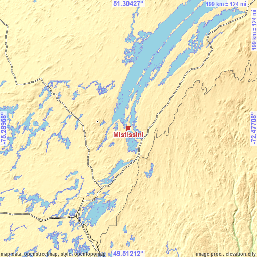 Topographic map of Mistissini