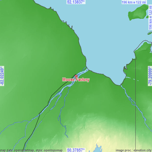 Topographic map of Moose Factory