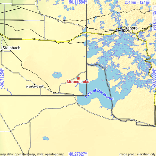 Topographic map of Moose Lake