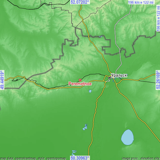 Topographic map of Peremetnoe