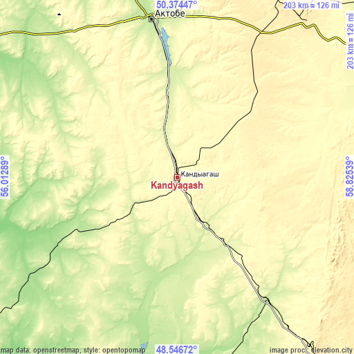 Topographic map of Kandyagash