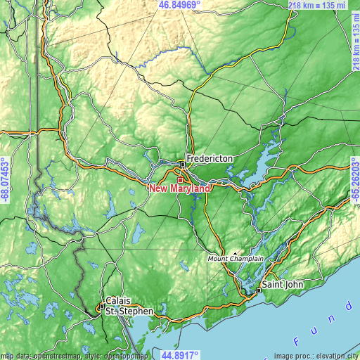 Topographic map of New Maryland