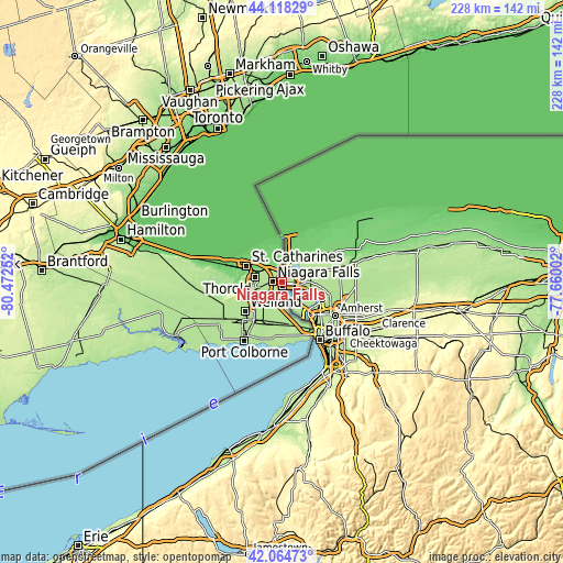 Topographic map of Niagara Falls
