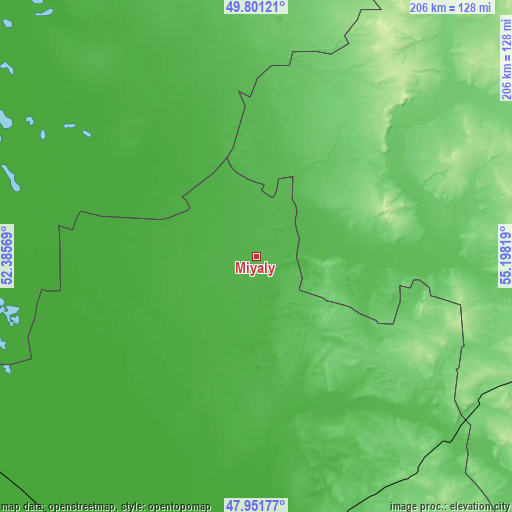 Topographic map of Miyaly