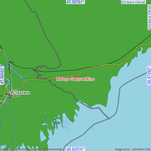 Topographic map of Maloye Ganyushkino