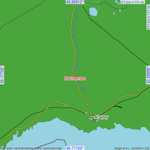 Topographic map of Makhambet