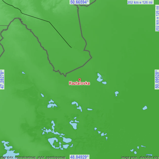 Topographic map of Kaztalovka