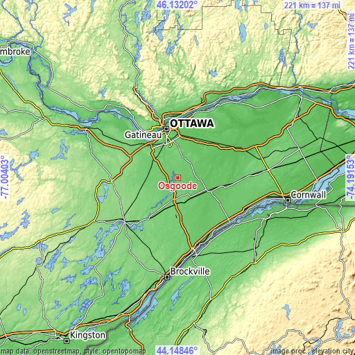 Topographic map of Osgoode