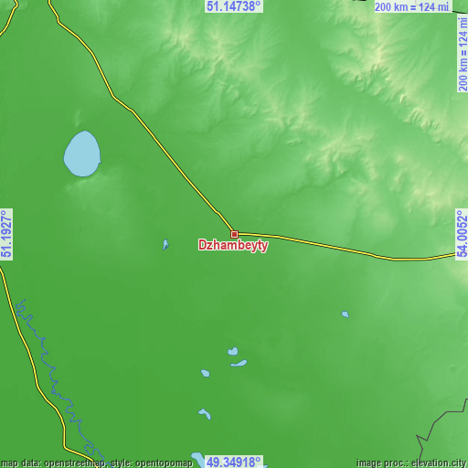 Topographic map of Dzhambeyty