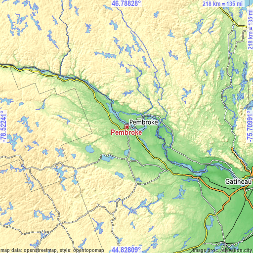 Topographic map of Pembroke