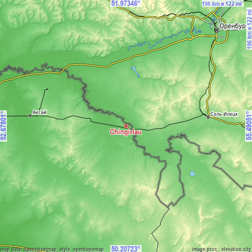 Topographic map of Chingirlau