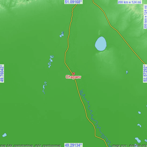 Topographic map of Chapaev