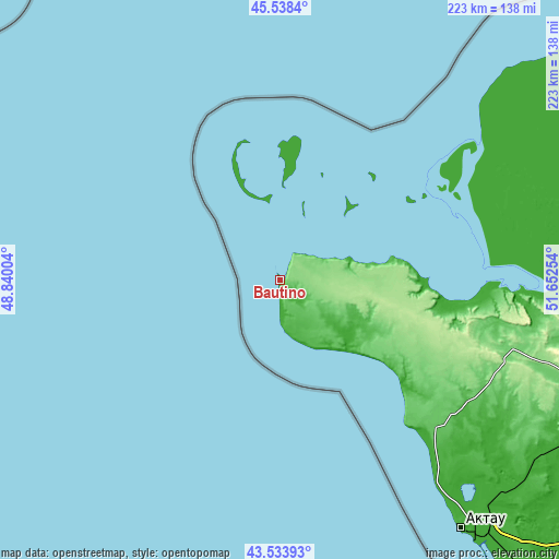 Topographic map of Baūtīno